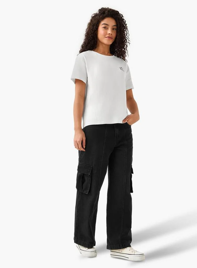 لي كوبر Lee Cooper Cotton T-shirt with Logo Print